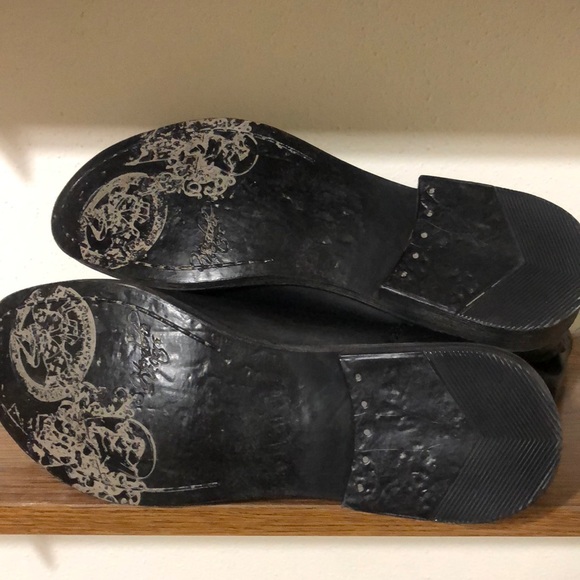 70 post Joelle black leather boots cowboy style 10 - Picture 2 of 4